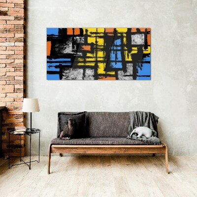 Abstract composition of colors Wall art on glass