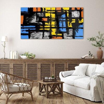 Abstract composition of colors Wall art on glass