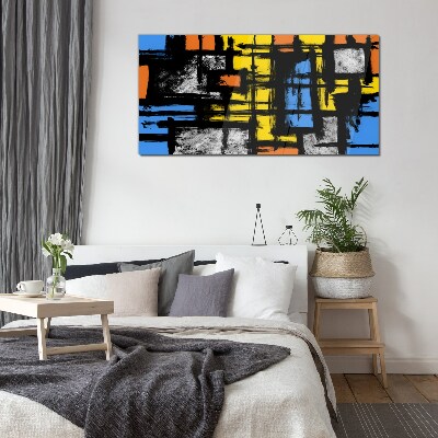 Abstract composition of colors Wall art on glass