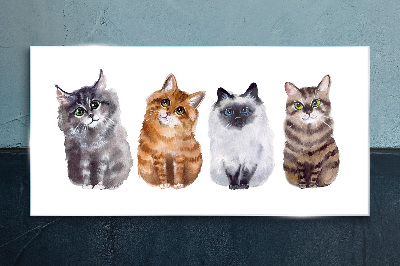 Painting animals cats Glass Print