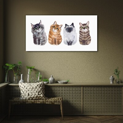 Cats in different shades Glass art print