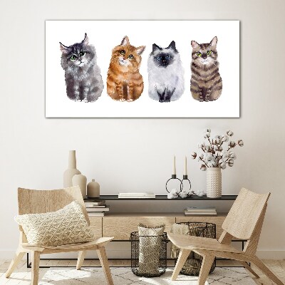 Cats in different shades Glass art print