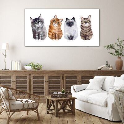 Cats in different shades Glass art print