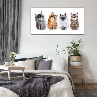 Cats in different shades Glass art print