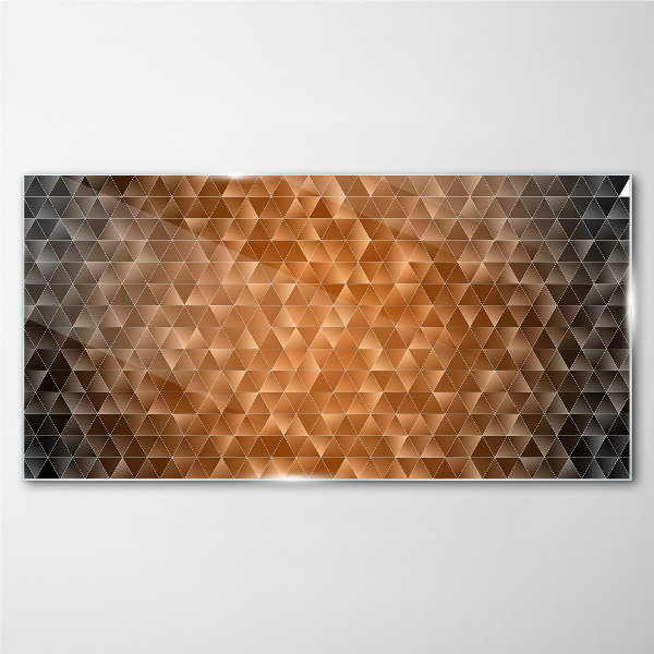 Geometry in shades of brown Glass art print