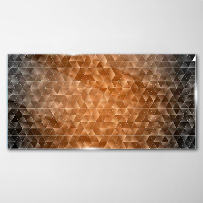 Geometry in shades of brown Glass art print