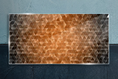 Geometry in shades of brown Glass art print