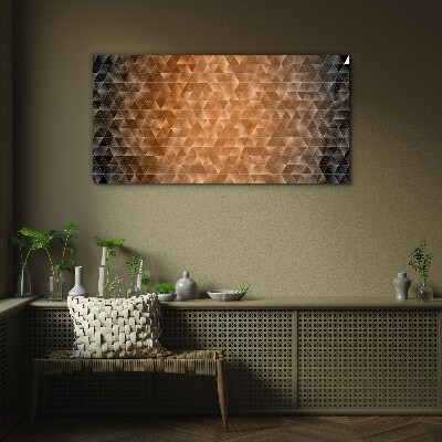 Geometry in shades of brown Glass art print