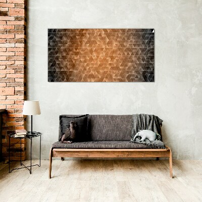 Geometry in shades of brown Glass art print