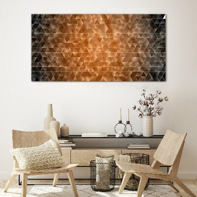 Geometry in shades of brown Glass art print