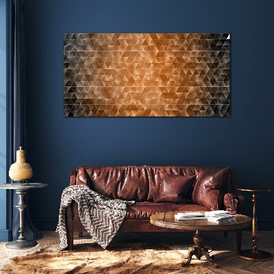 Geometry in shades of brown Glass art print
