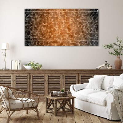 Geometry in shades of brown Glass art print