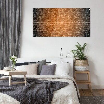 Geometry in shades of brown Glass art print