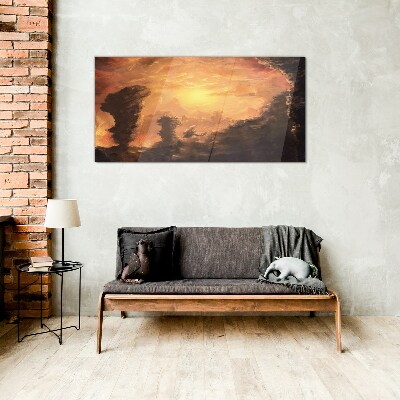 Sunset sky nature Glass Print