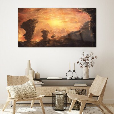 Sunset sky nature Glass Print