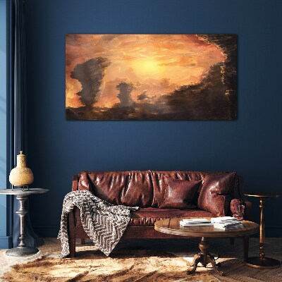 Sunset sky nature Glass Print