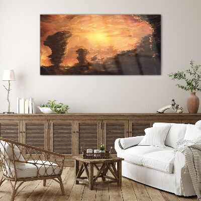 Sunset sky nature Glass Print