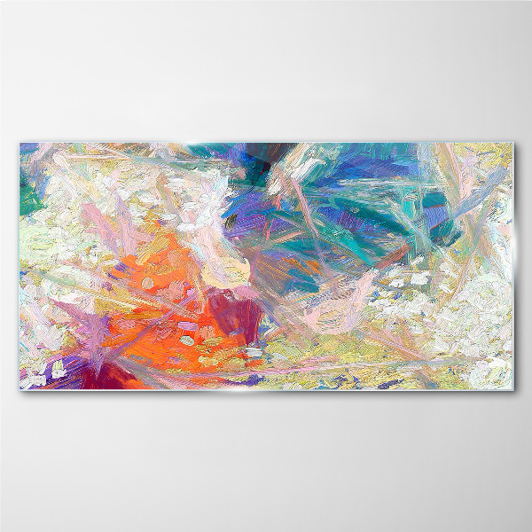 Colorful abstraction in motion Glass art print