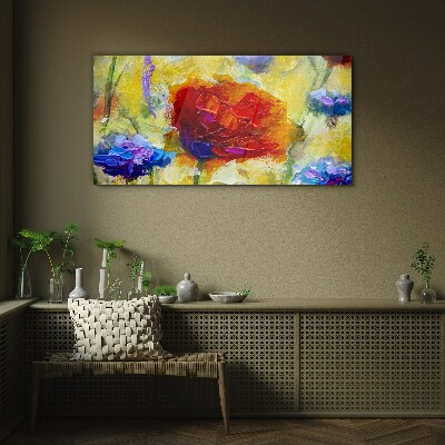 Floral explosion of colors Glass art print