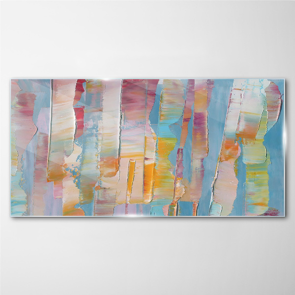 Colorful abstract stripes Glass art print