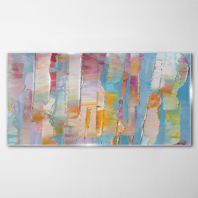 Colorful abstract stripes Glass art print