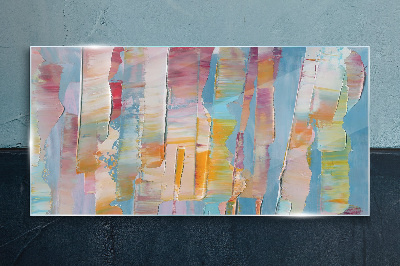 Colorful abstract stripes Glass art print