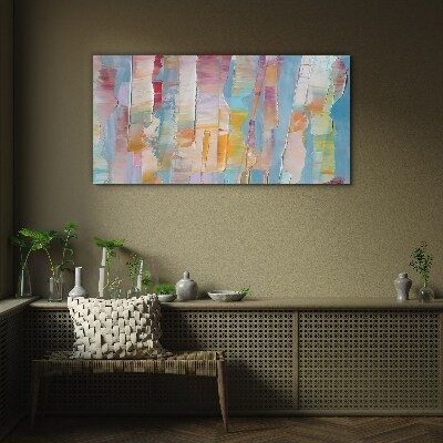 Colorful abstract stripes Glass art print