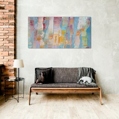 Colorful abstract stripes Glass art print