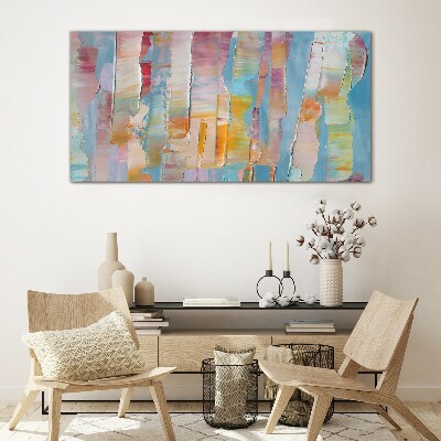Colorful abstract stripes Glass art print