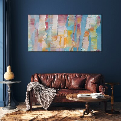 Colorful abstract stripes Glass art print