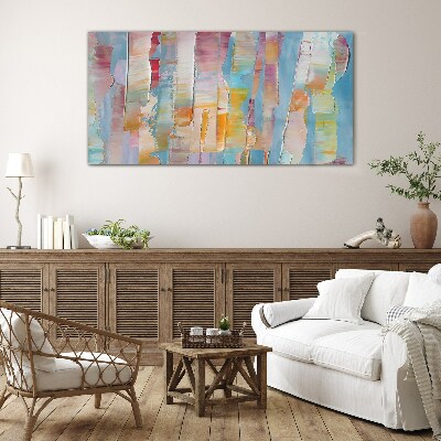 Colorful abstract stripes Glass art print