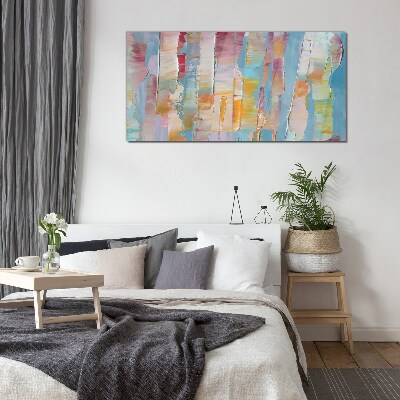 Colorful abstract stripes Glass art print