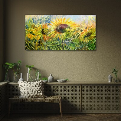 Flowers flowers sunflower Glass Print