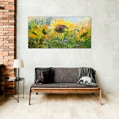 Flowers flowers sunflower Glass Print