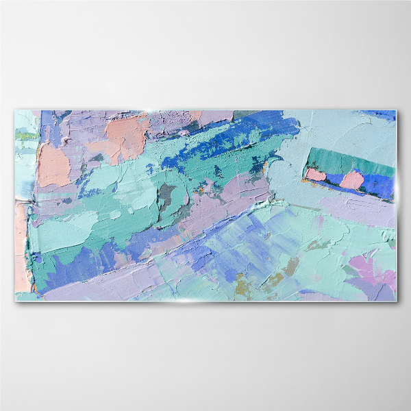 Abstract landscapes in pastel colors Glass art print