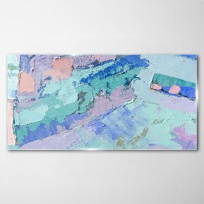 Abstract landscapes in pastel colors Glass art print