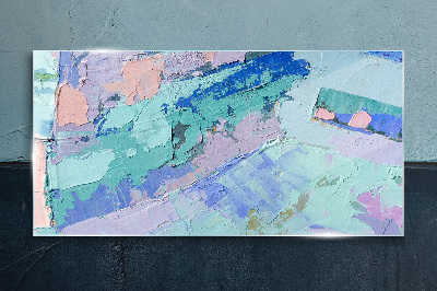 Abstract landscapes in pastel colors Glass art print