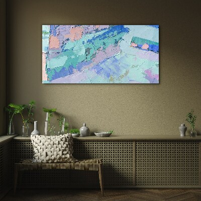Abstract landscapes in pastel colors Glass art print