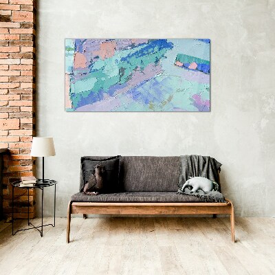 Abstract landscapes in pastel colors Glass art print