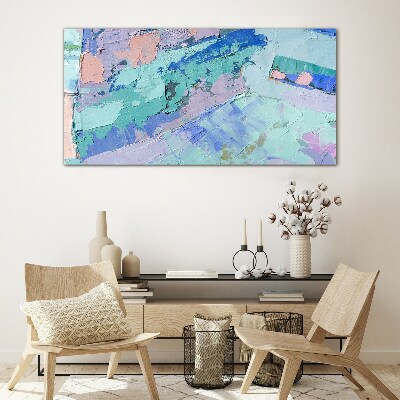 Abstract landscapes in pastel colors Glass art print