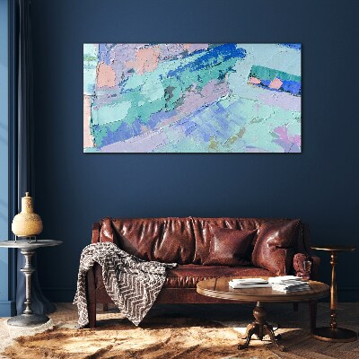 Abstract landscapes in pastel colors Glass art print