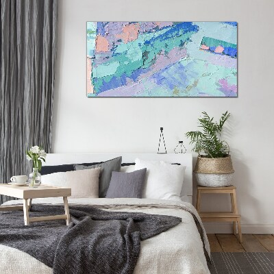 Abstract landscapes in pastel colors Glass art print