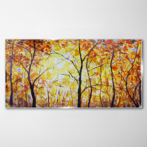 Autumn forest Glass Print