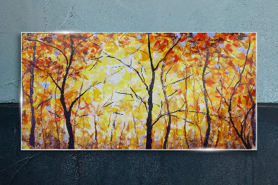 Autumn forest Glass Print