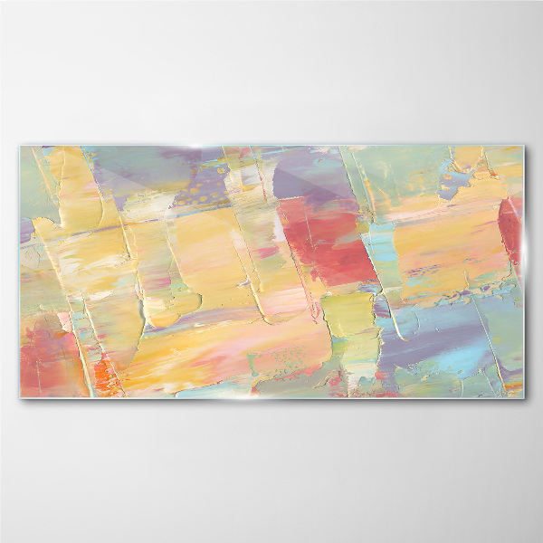 Pastel abstractions in motion Glass art print