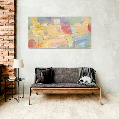 Pastel abstractions in motion Glass art print