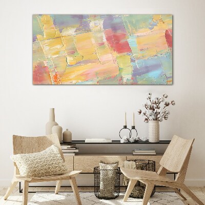 Pastel abstractions in motion Glass art print