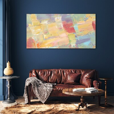 Pastel abstractions in motion Glass art print