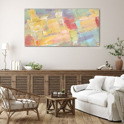 Pastel abstractions in motion Glass art print