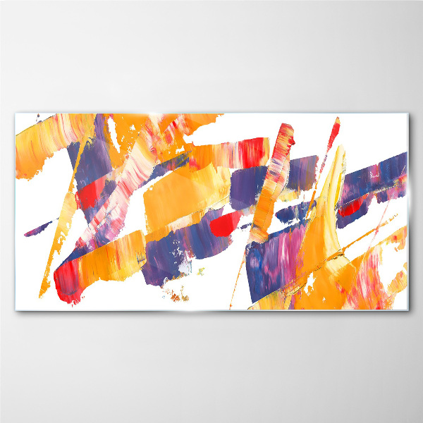 Dynamic abstract brush strokes Wall art on glass